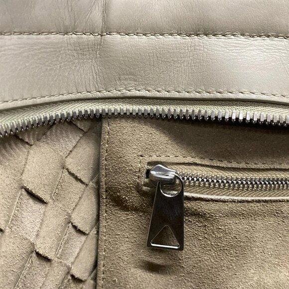Auth BOTTEGA VENETA Intrecciato 650431 Taupe (Gray Beige) Leather - Picture 12 of 16